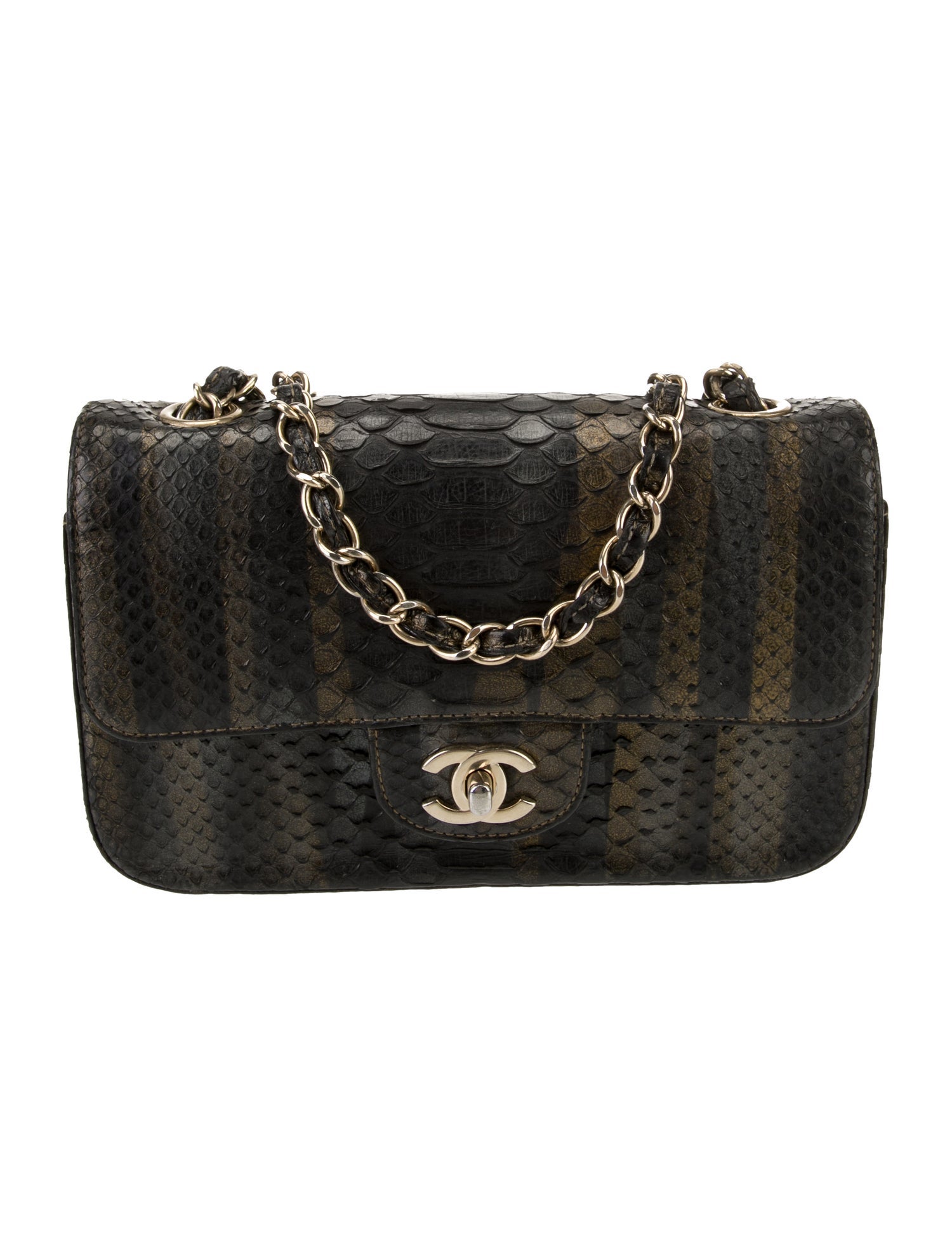 Chanel Python Rectangular Mini Flap Bag