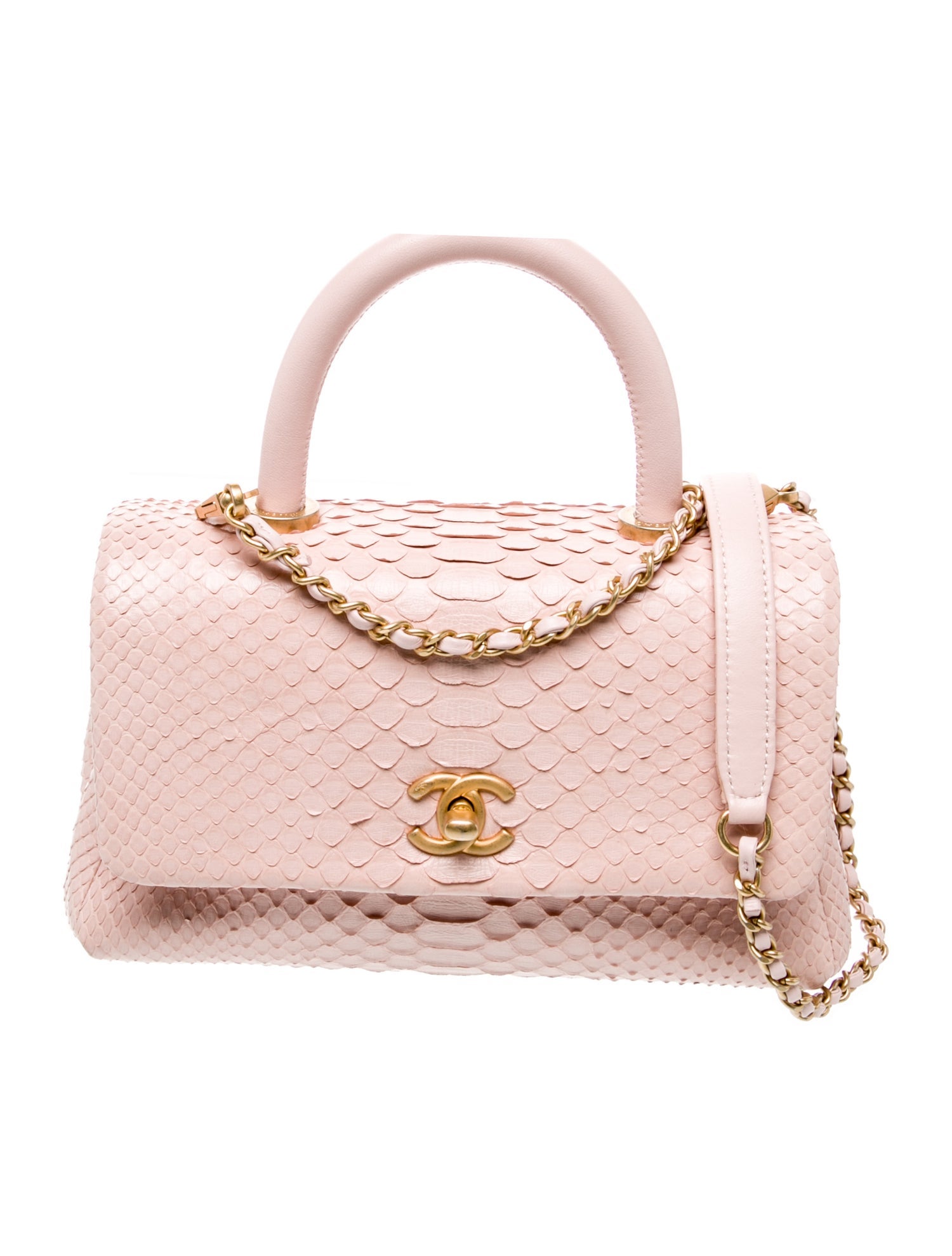 Chanel Python Mini Coco Handle Flap Bag