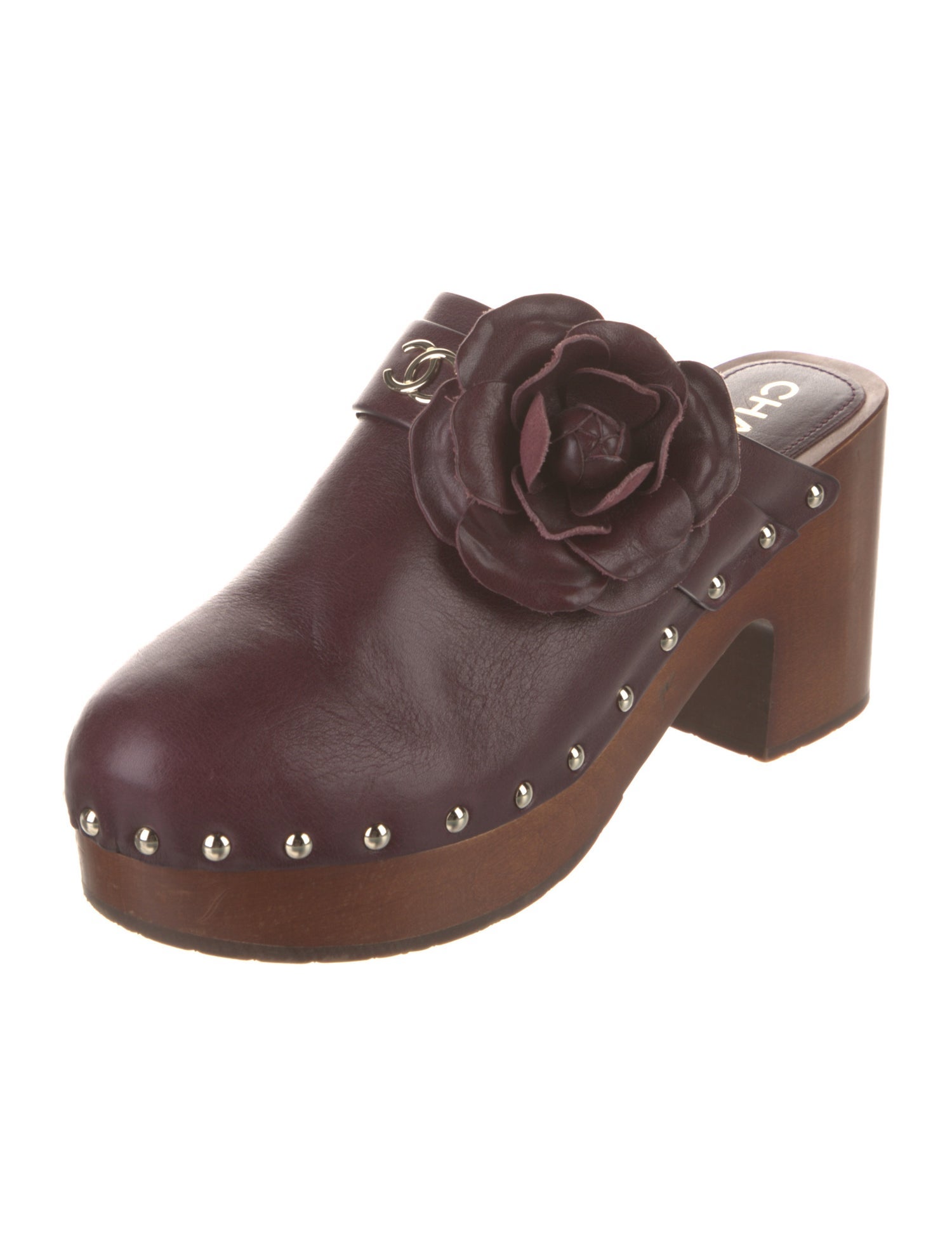 Chanel Interlocking CC Logo Leather Mules