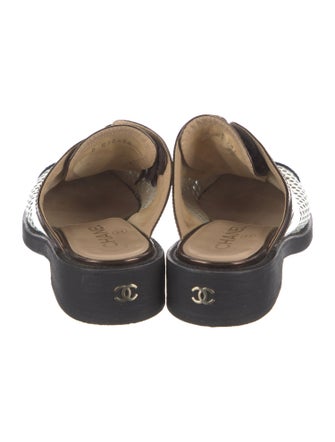 Chanel Interlocking CC Logo Leather Mules