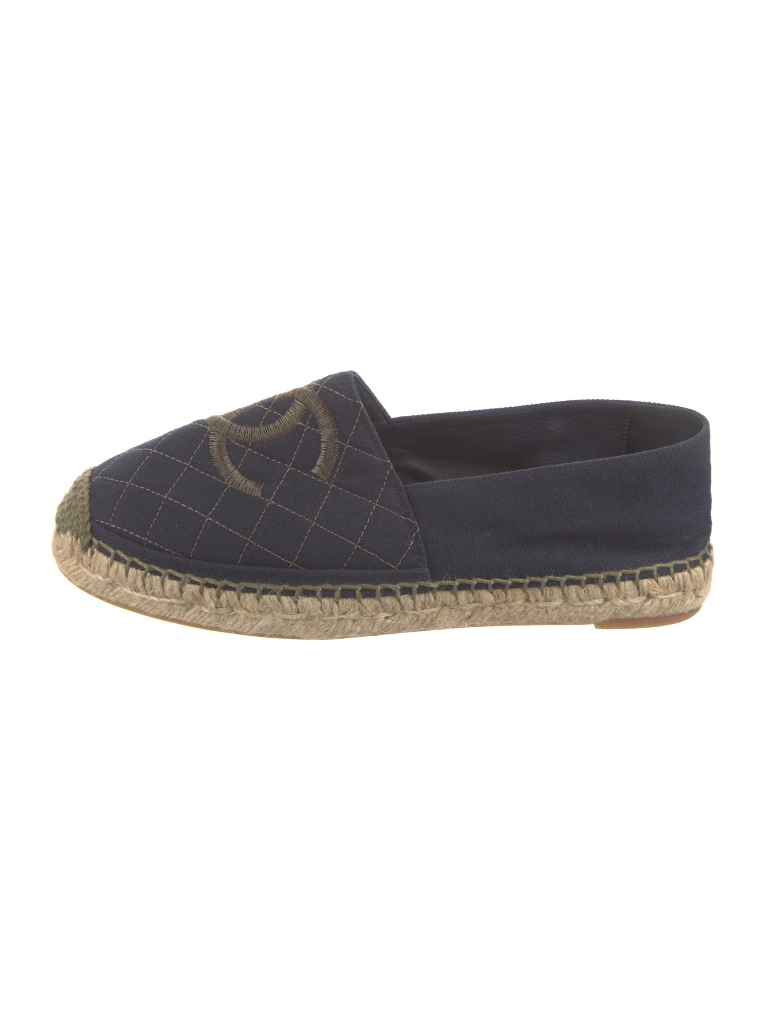 Chanel Interlocking CC Logo Canvas Espadrilles