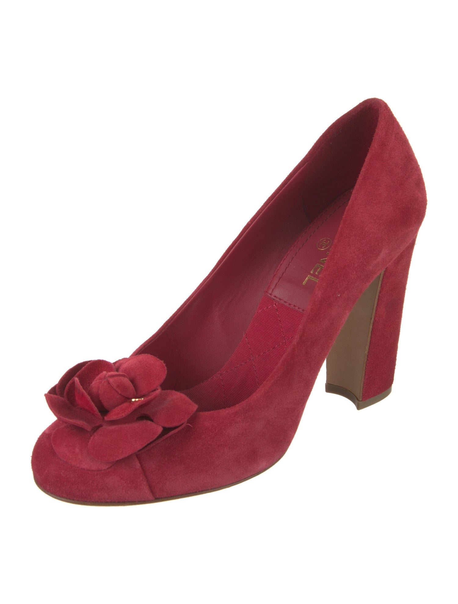 Chanel Interlocking CC Logo Suede Pumps