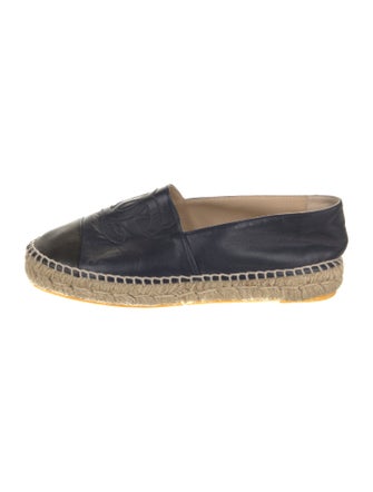 Chanel Interlocking CC Logo Leather Espadrilles