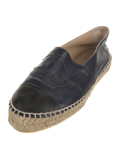 Chanel Interlocking CC Logo Leather Espadrilles