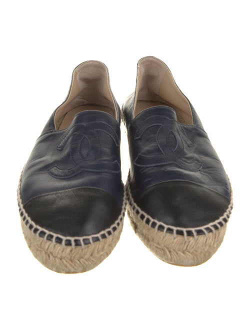 Chanel Interlocking CC Logo Leather Espadrilles