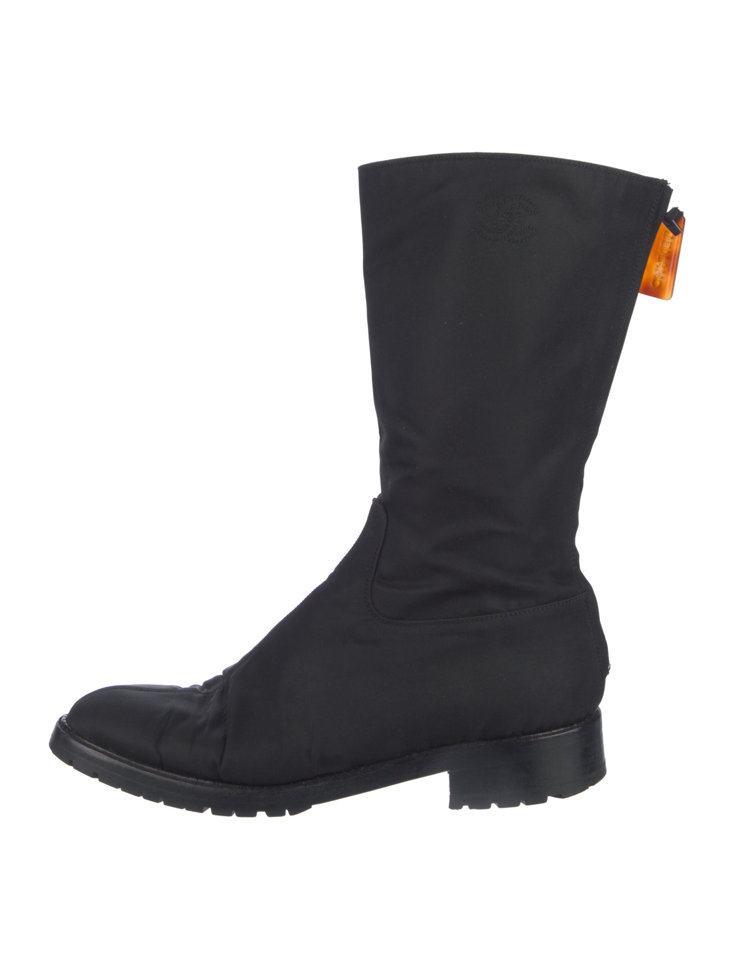 Chanel Vintage Interlocking CC Logo Combat Boots