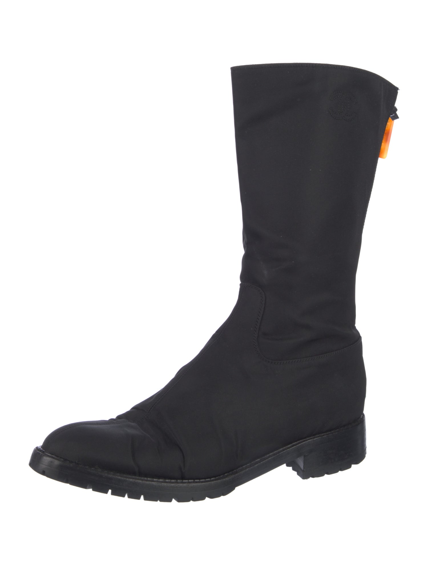 Chanel Vintage Interlocking CC Logo Combat Boots