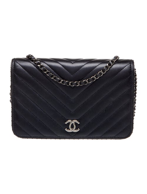 Chanel Chevron Studded Wallet On Chain