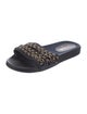 Chanel Interlocking CC Logo Satin Slides