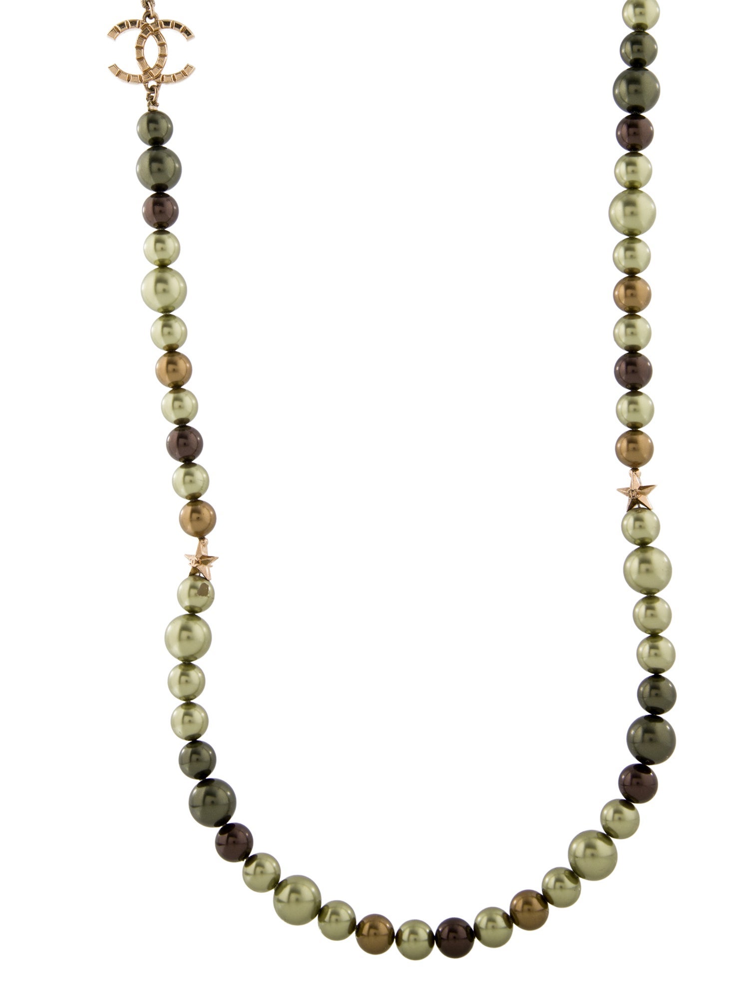 Chanel Faux Pearl CC Station Necklace