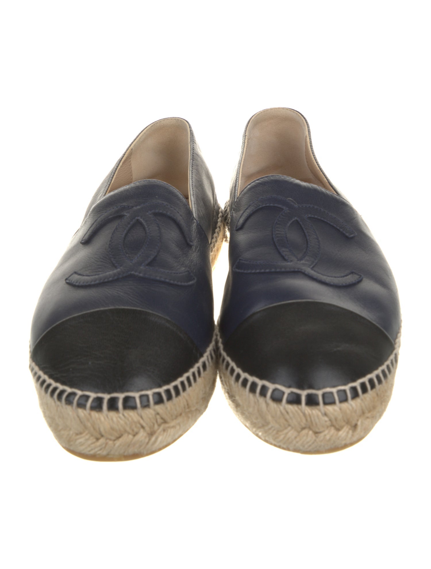 Chanel Interlocking CC Logo Lambskin Espadrilles