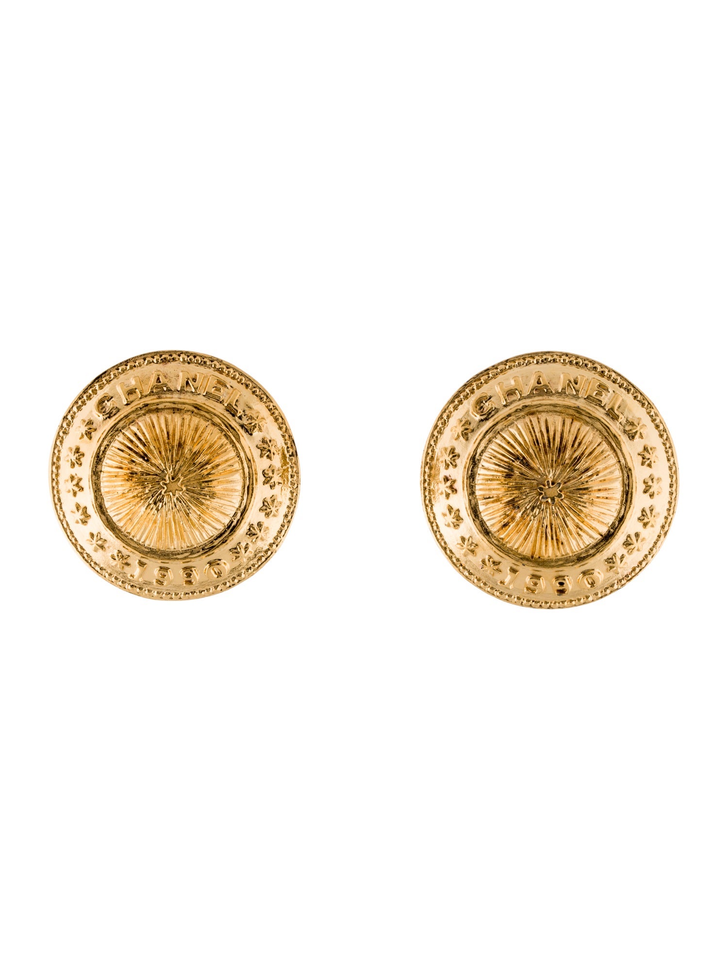 Chanel Vintage Medallion Clip-On Earrings