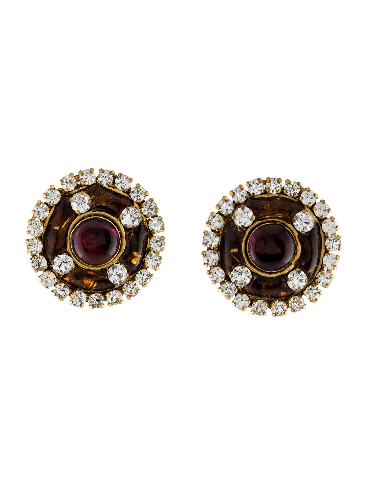 Chanel Vintage Gripoix & Strass Clip-On Earrings