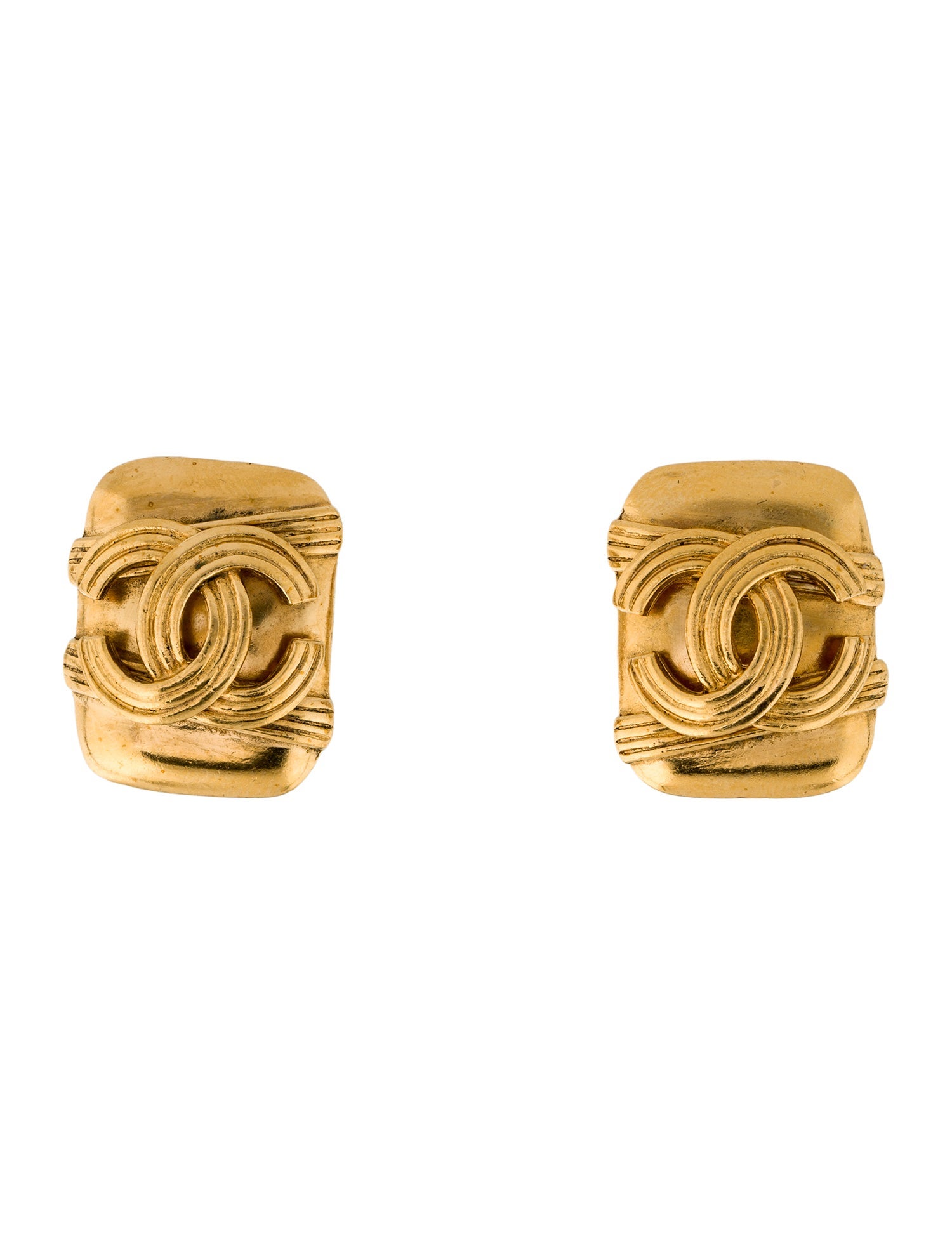 Chanel Vintage Wrapped CC Clip-On Earrings