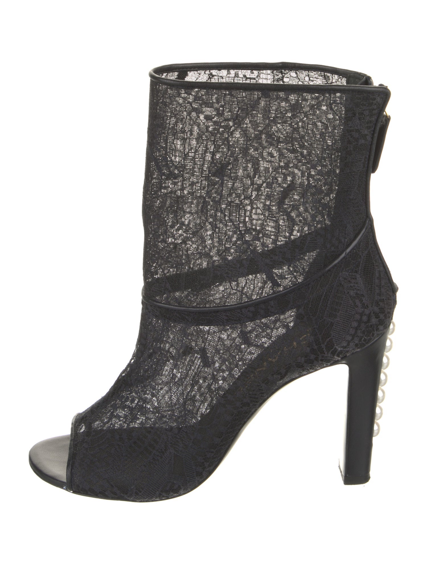 Chanel Interlocking CC Logo Lace Boots