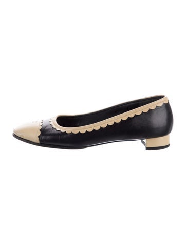 Chanel Flats Vintage Interlocking CC Logo Ballet IT 37.5 | 7.5