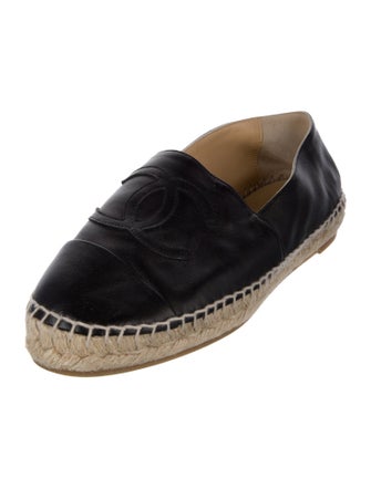 Chanel Interlocking CC Logo Lambskin Espadrilles