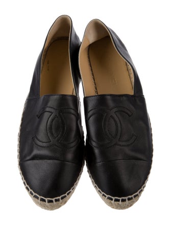 Chanel Interlocking CC Logo Lambskin Espadrilles