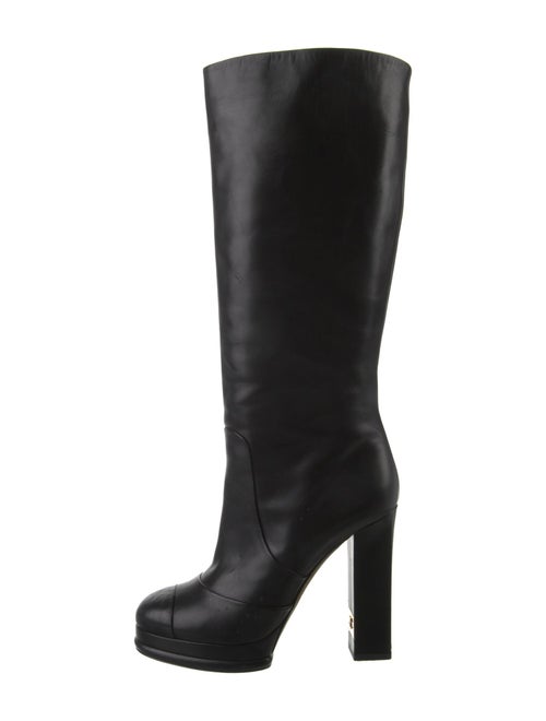 Chanel Interlocking CC Logo Leather Boots