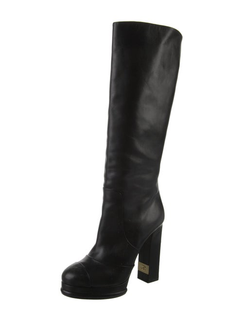 Chanel Interlocking CC Logo Leather Boots