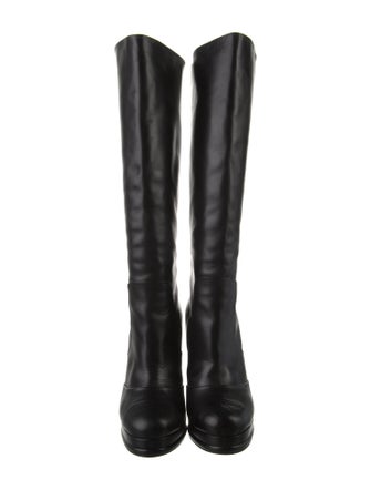 Chanel Interlocking CC Logo Leather Boots