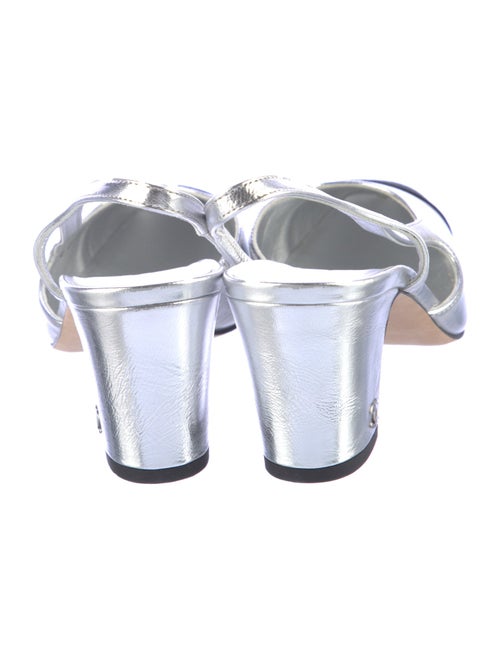 Chanel Interlocking CC Logo Leather Slingback Pumps