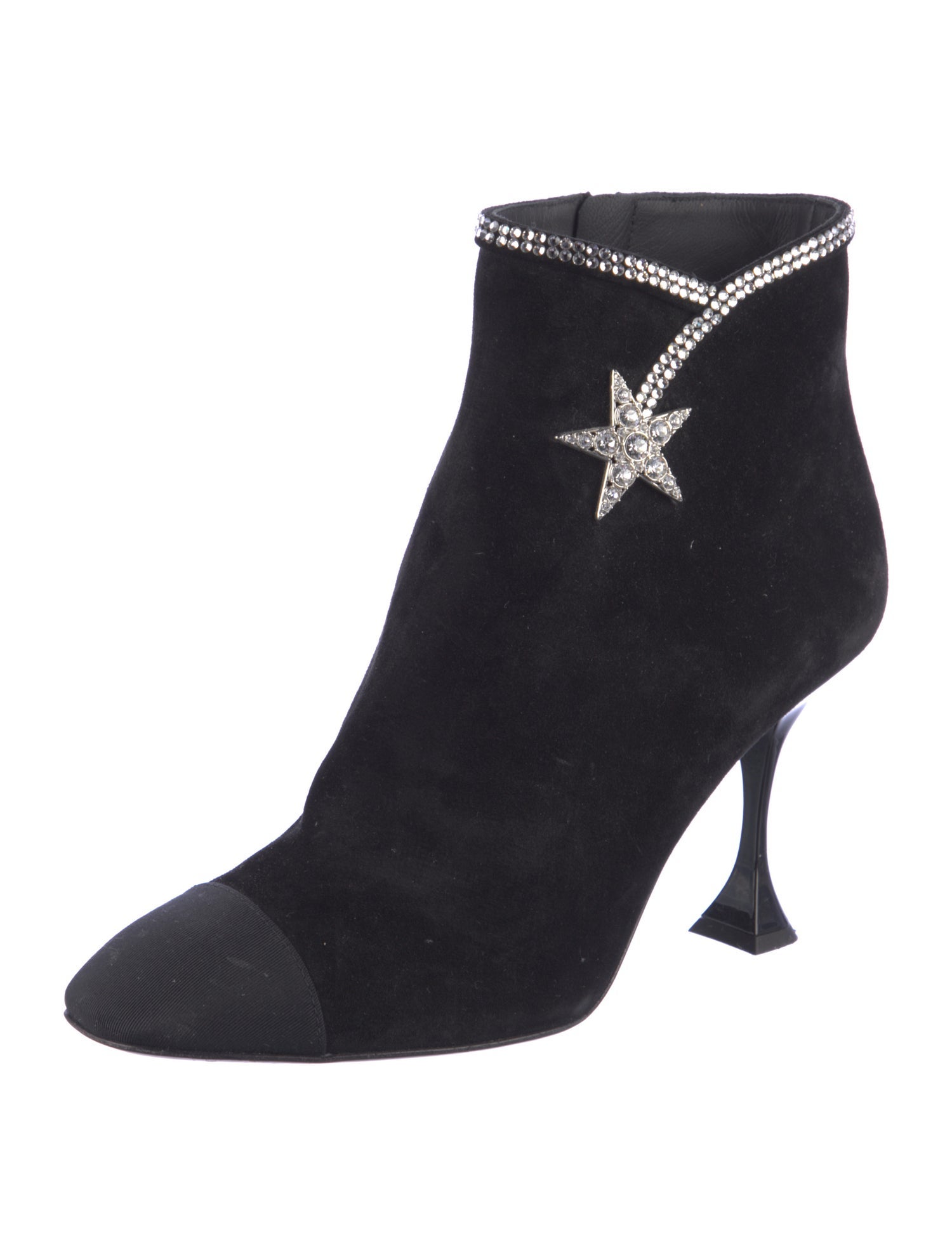 Chanel Interlocking CC Logo Suede Boots