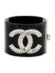 Chanel Resin & Strass CC Hinged Bangle Bracelet