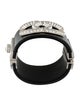 Chanel Resin & Strass CC Hinged Bangle Bracelet