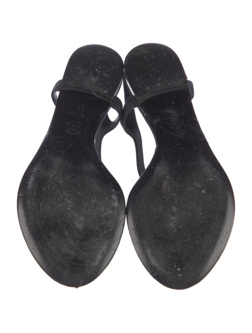 Chanel Interlocking CC Logo Leather T-Strap Sandals