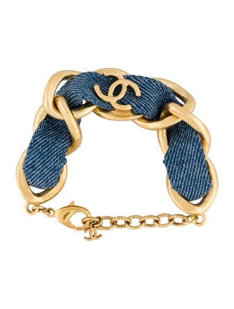 Chanel 2020 Denim CC Wrap Link Bracelet