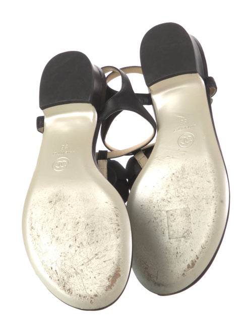 Chanel Interlocking CC Logo Leather T-Strap Sandals