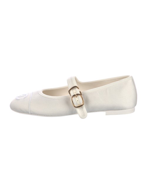 Chanel Interlocking CC Logo Embroidered Accent Mary Jane Flats