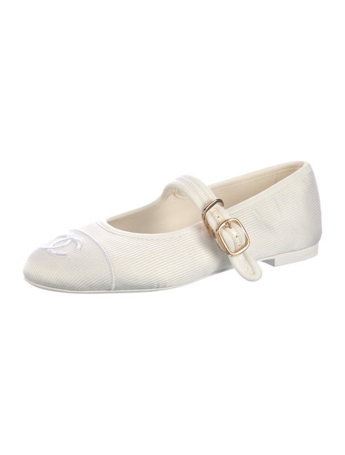 Chanel Interlocking CC Logo Embroidered Accent Mary Jane Flats