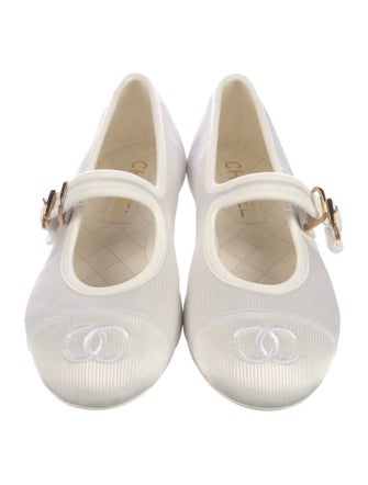 Chanel Interlocking CC Logo Embroidered Accent Mary Jane Flats