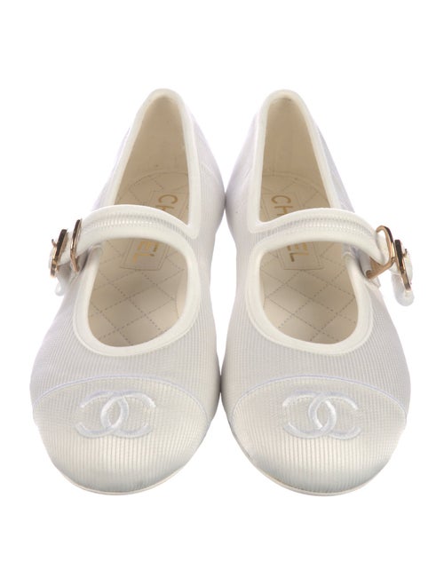 Chanel Interlocking CC Logo Embroidered Accent Mary Jane Flats