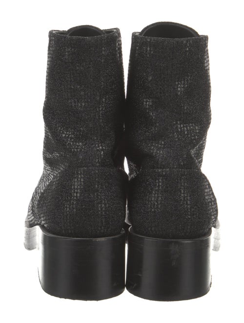 Chanel Interlocking CC Logo Grosgrain Trim Combat Boots