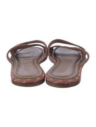 Chanel Interlocking CC Logo Leather Slides