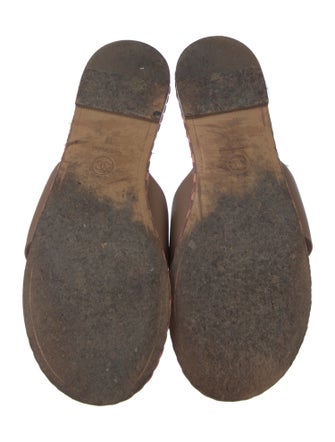 Chanel Interlocking CC Logo Leather Slides