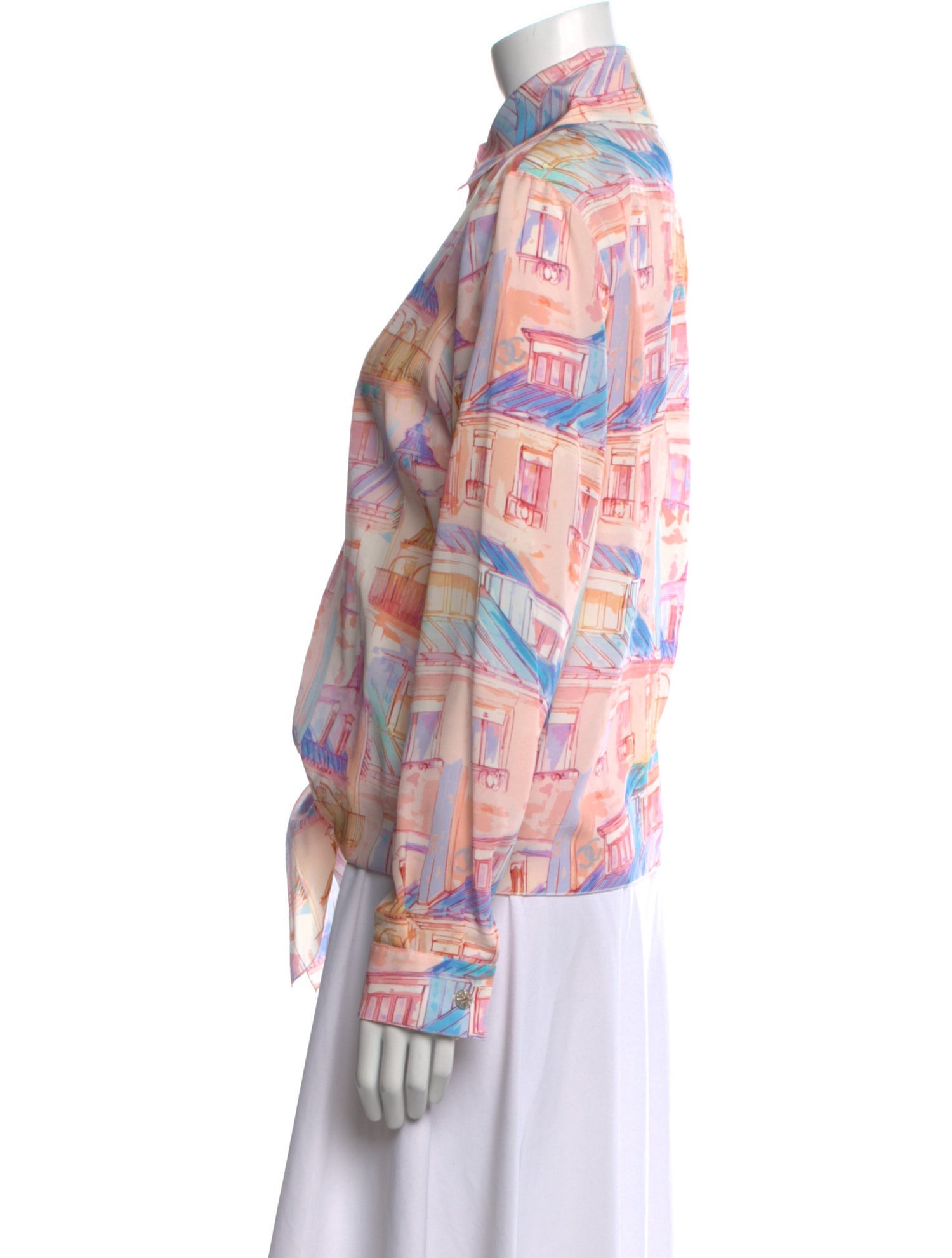 Chanel 2020 Silk Button-Up Top