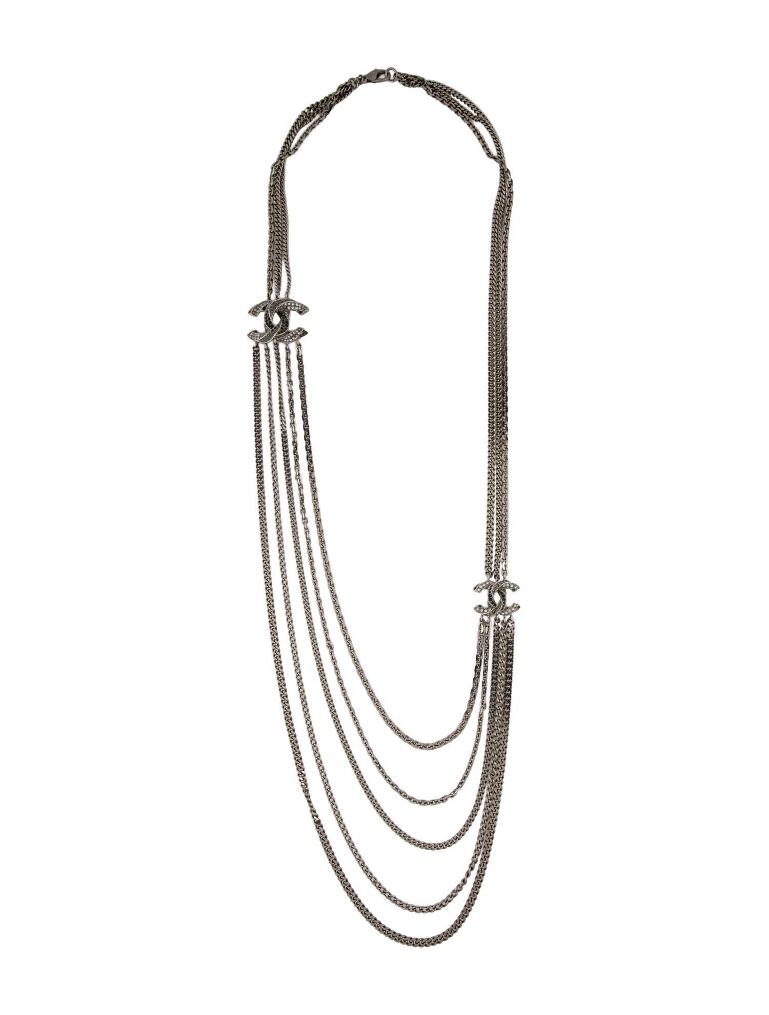 Chanel Strass CC Multistrand Necklace