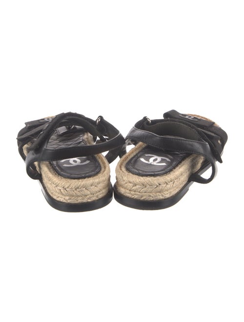 Chanel Interlocking CC Logo Leather Espadrilles