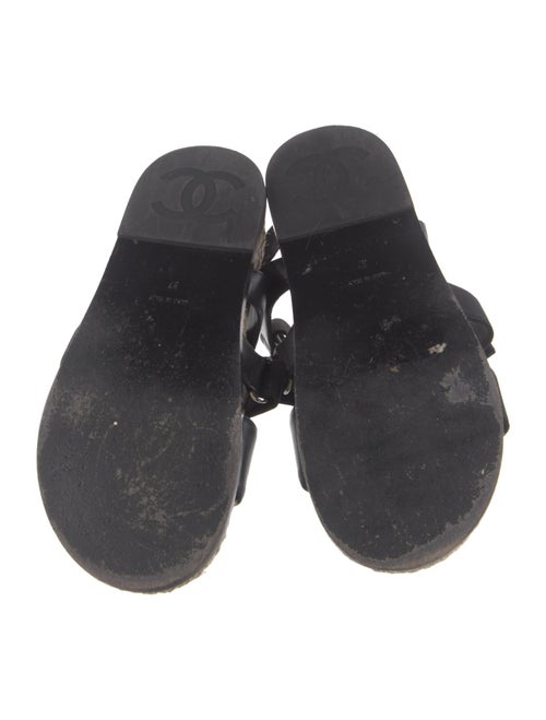 Chanel Interlocking CC Logo Leather Espadrilles