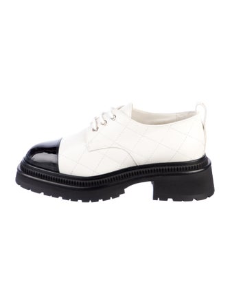 Chanel Interlocking CC Logo Leather Oxfords