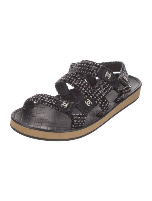 Chanel 2023 Interlocking CC Logo Slingback Sandals