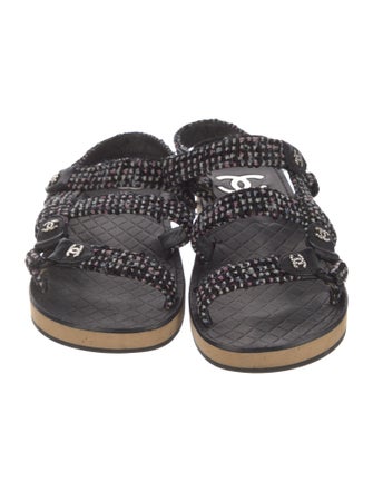 Chanel 2023 Interlocking CC Logo Slingback Sandals