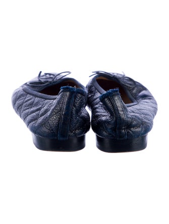 Chanel Interlocking CC Logo Bow Accents Ballet Flats