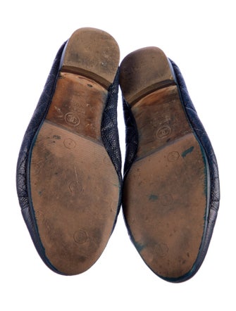 Chanel Interlocking CC Logo Bow Accents Ballet Flats