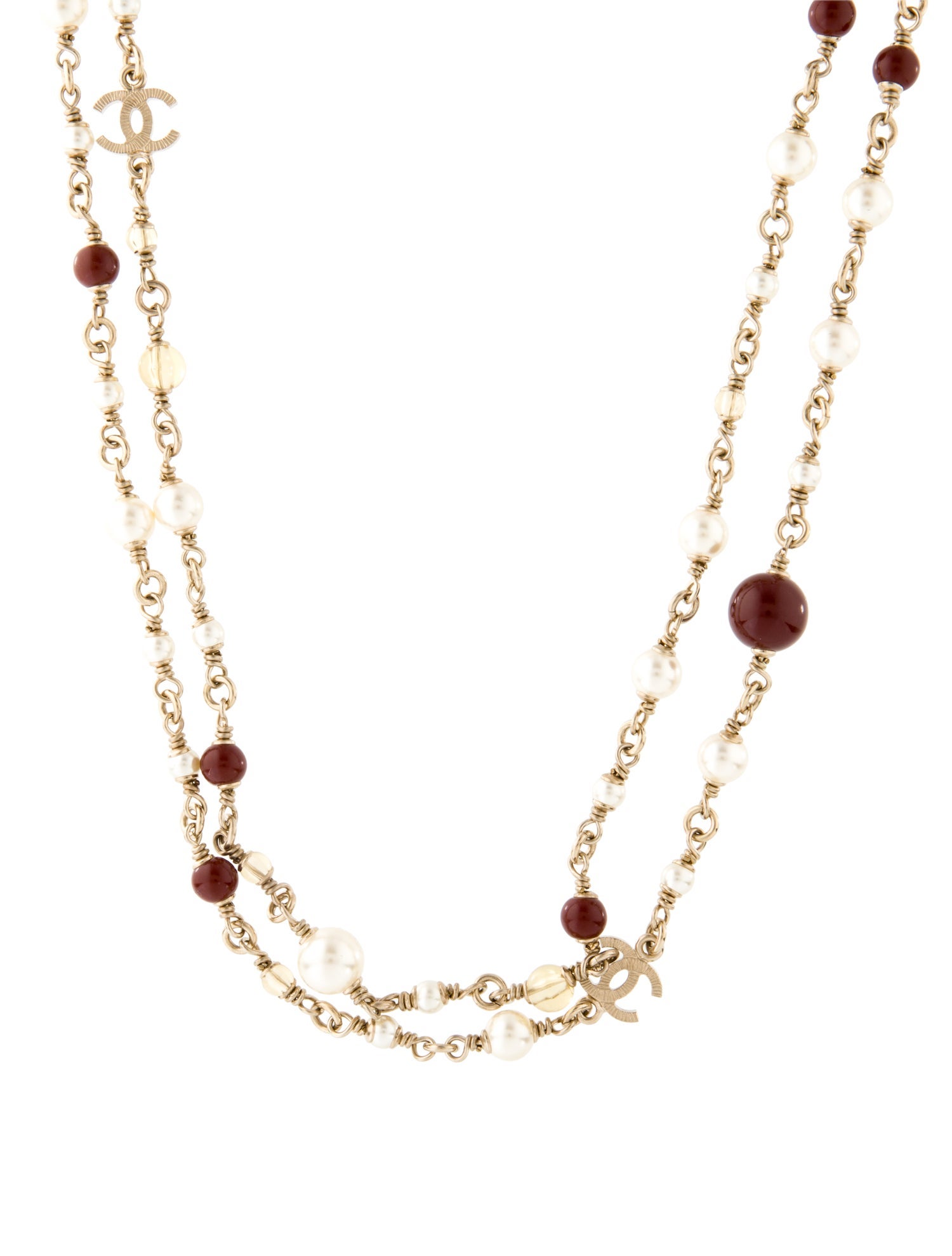 Chanel Faux Pearl, Glass Bead, & Resin Bead Strand Necklace