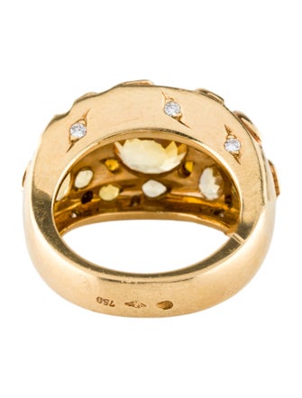 Chanel 18K Sapphire & Diamond Sun Cocktail Ring